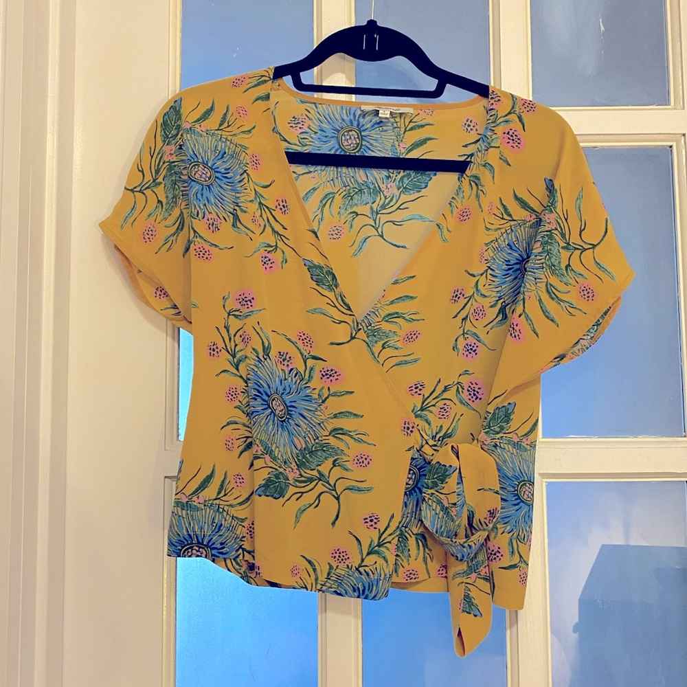 Madewell floral wrap top